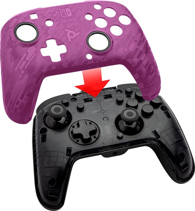 Faceoff Deluxe+ Nintendo Switch Controller - Purple Camo