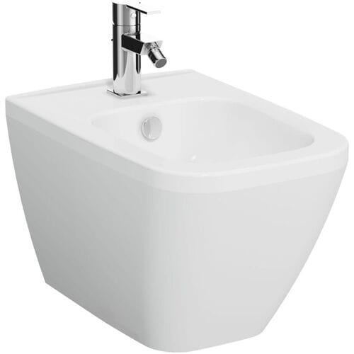 VitrA Integra Square wall-mounted bidet with overl. and 1 tap hole 7083L003-0288