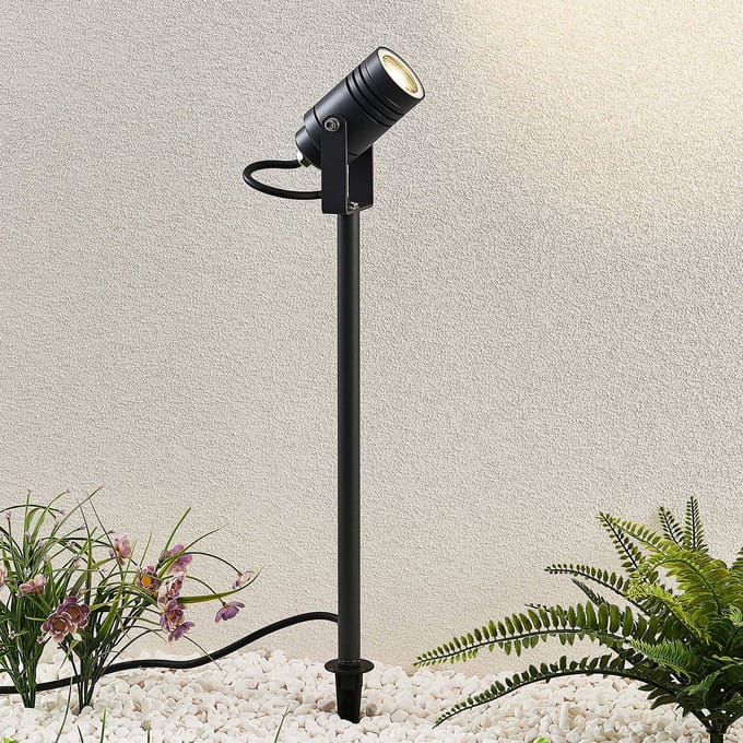 Lucande - Buitenspots - 1licht - Gegoten aluminium - H: 40 cm - GU10 - donkergrijs
