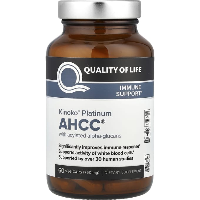 Kinoko® Platinum Ahcc® met geacyleerd alfa-glucaan, 60 vegicapsules