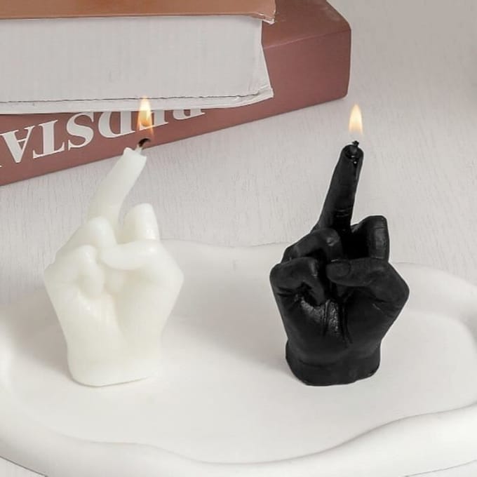 Geurkaars - Middelvinger - Zwart - Decoratief - Grappig Cadeau zwart