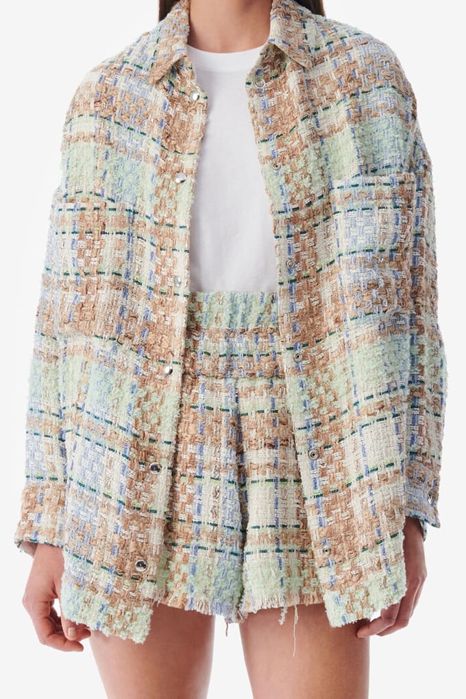IRO Paris Maryse Overshirt Ecru/blue Taglia: 38 | Sovracamicie Outlet | Donna | Marrone