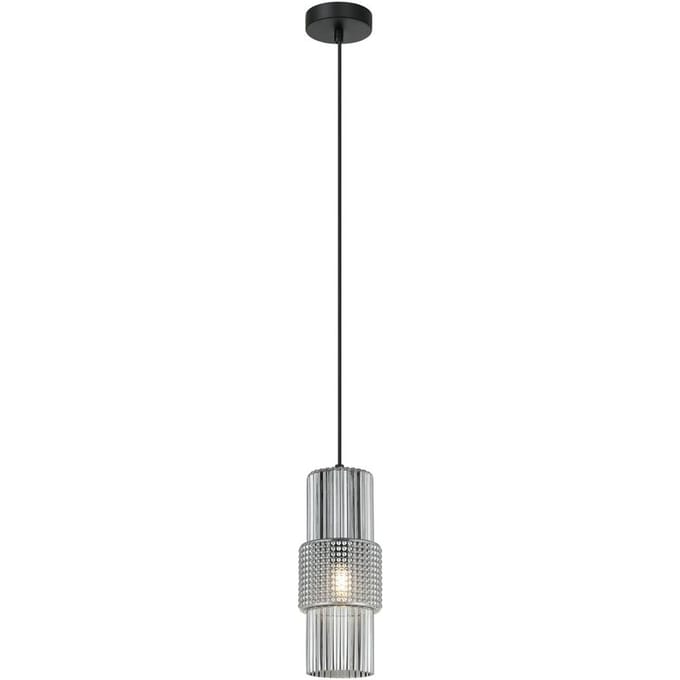 Viokef Hanglamp Lilian, glas, rookgrijs