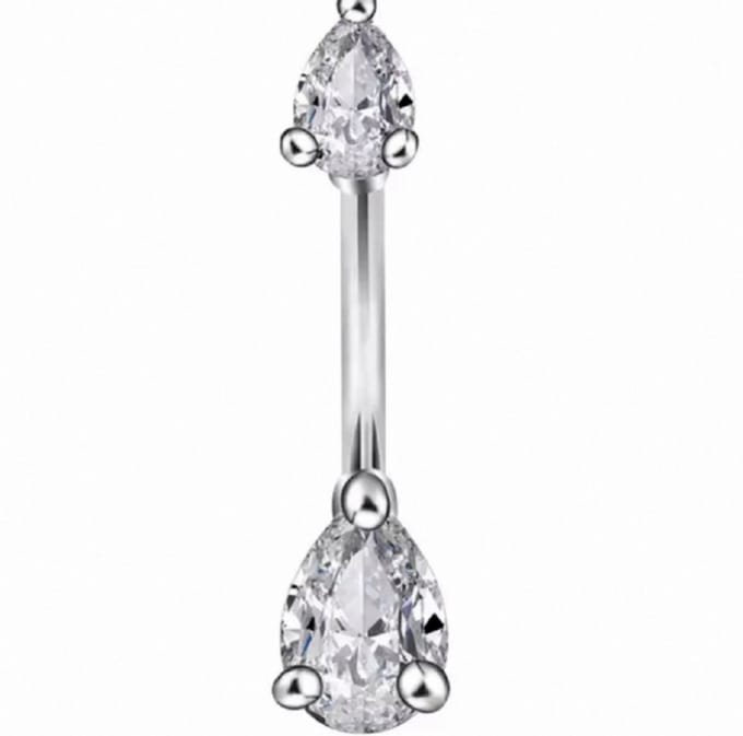 Navel Piercing Zirkonia Driehoek - Charme Bijoux