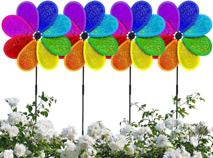 Windmolens Tuin - Decoratie Buiten - Gazon Verfraaien - Reflecterend Lichteffect - Set van 4 - Kleurrijk