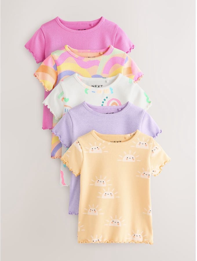 Next - Meisjes - Set van 5 T-shirts met korte mouwen - Roze