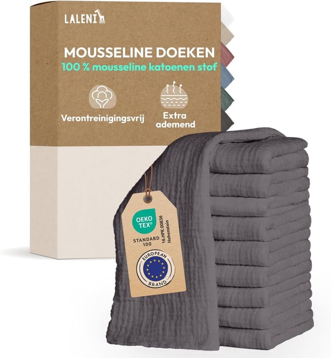 Set van 10 Zachte Katoenen Spuugdoeken voor Baby's - Pure Kwaliteit