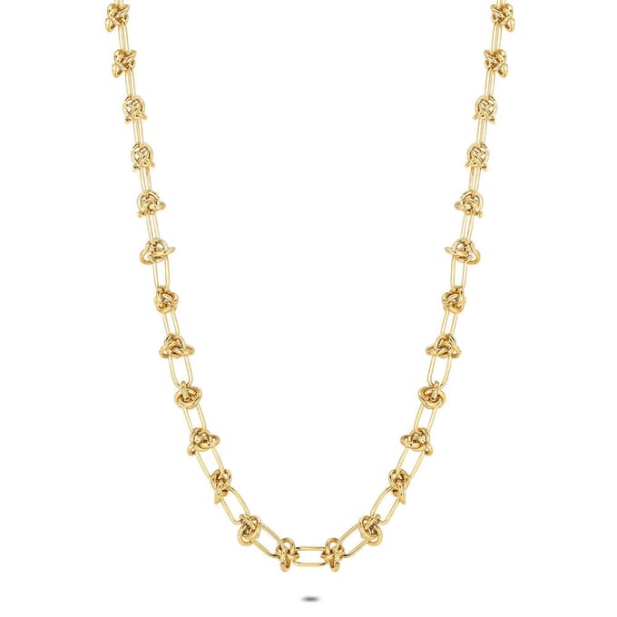 Twice As Nice Halsketting in goudkleurig edelstaal, schakelketting 40cm+5cm