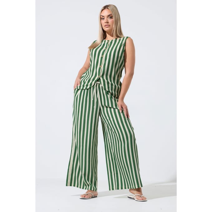 Limited Collection Groen Wit Gestreepte Broek Size 38
