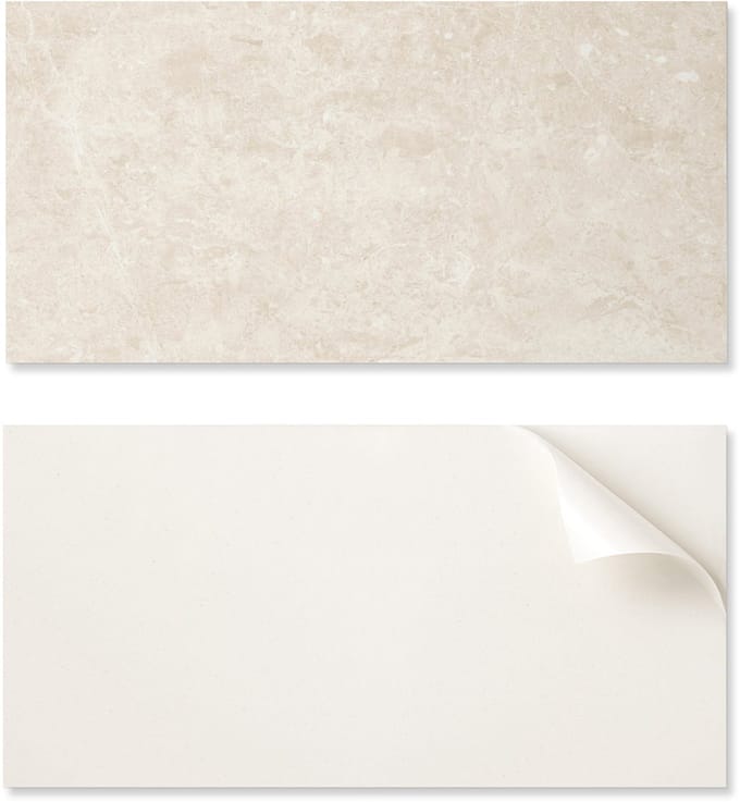 Zelfklevend decoratief element van vinyl voor thuis, 120x60 cm, natuurlijke lichte steenkleur.