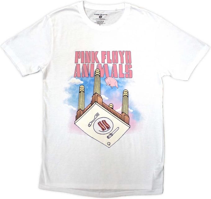 Pink Floyd - Animals Bacon Table Heren T-shirt - M - Wit
