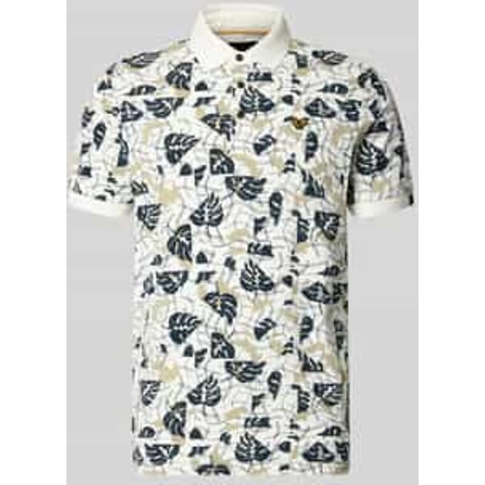 Slim fit poloshirt in all-over look