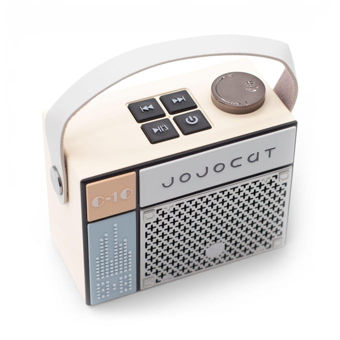 Jojocut C10 Mini Bluetooth Speaker – Compact Retro Radio Design– Draagbare Radio-Bluetooth Speaker Afmetingen: 9,9 × 7,6 × 5,6 cm