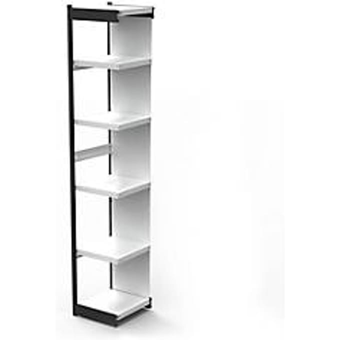 Stalen rek PROGRESS 2000, open hoekkast bouwdeel, achterwand, H 2250 x B 400 + D 400 mm, zilveren frame