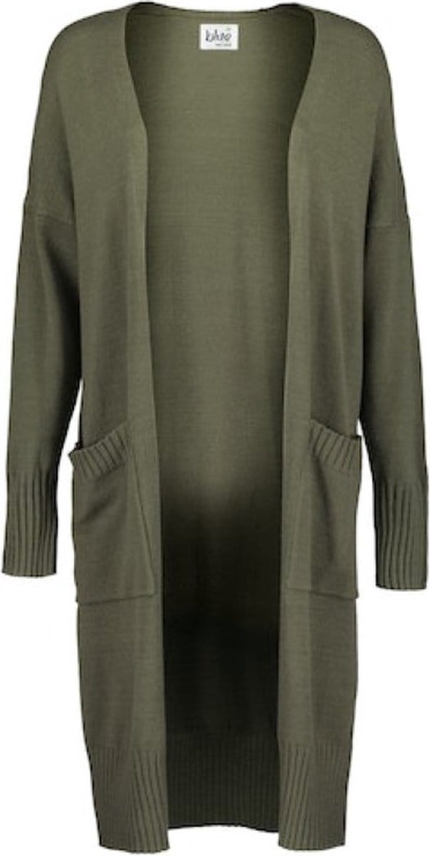 Blue Seven dames - Vest 248014 groen lang + zakken maat 36