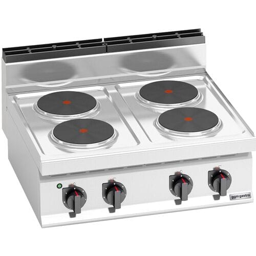 GGM Gastro Elektroherd - 10,4 kW - 4 Platten Rund Zilver