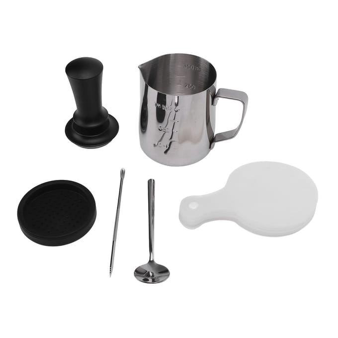 21-delige Koffietamper Set Roestvrijstalen Opschuitlepel Tampermat Koffieroerder Koffiesjablonen L gray