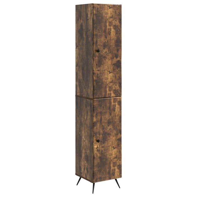 vidaXL - Kast - Set - 2 - st - Gerookt - eiken - Bewerkt - hout