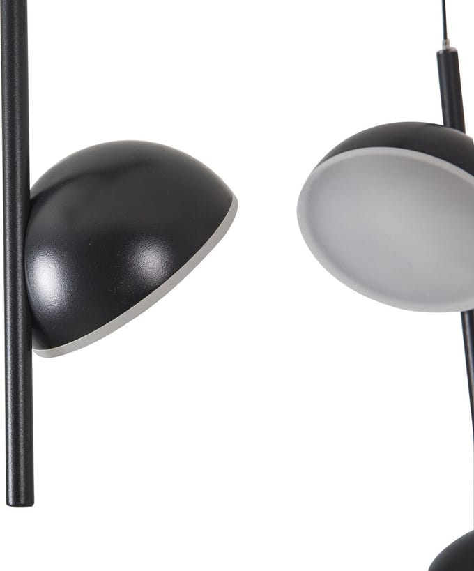 Hanglamp LED Modern Zwart Rond 6 Lichtpunt - Scaldare Galbiate