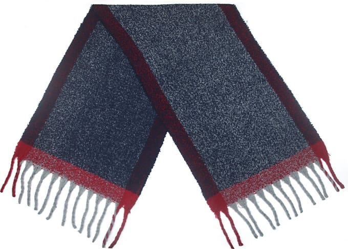 Cwi - Sjaal - Gemêleerd - Dames - 190 X 50 Cm - Blauw/rood/grijs