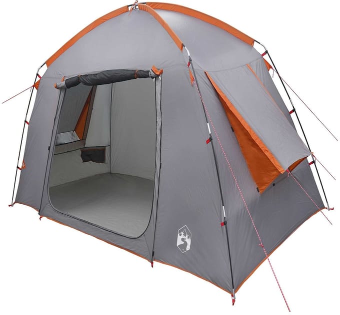 vidaXL - Huisje - Tent - 3-persoons - Grijs - en - Oranje - Polyester