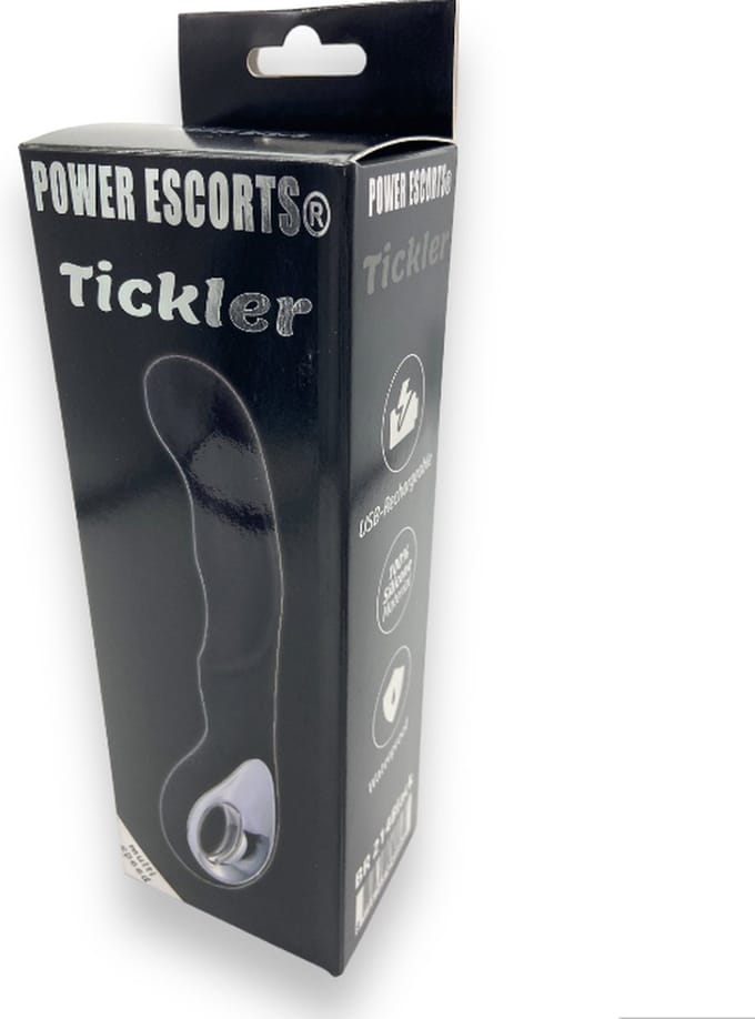 BR214BLACK – Power Escorts Tickler Silicone G-Spot & Clit Vibrator