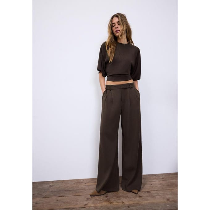 Stradivarius Nette broek met zachte touch  Bruin 38