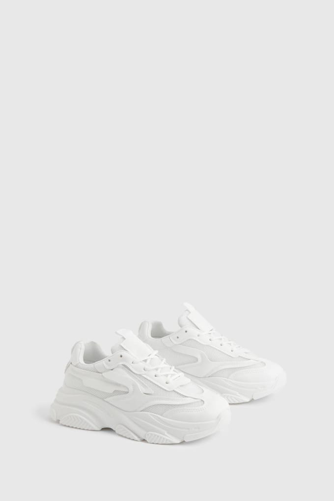 boohoo Dames Chunky Sole Trainers | Wit | Maat: 39