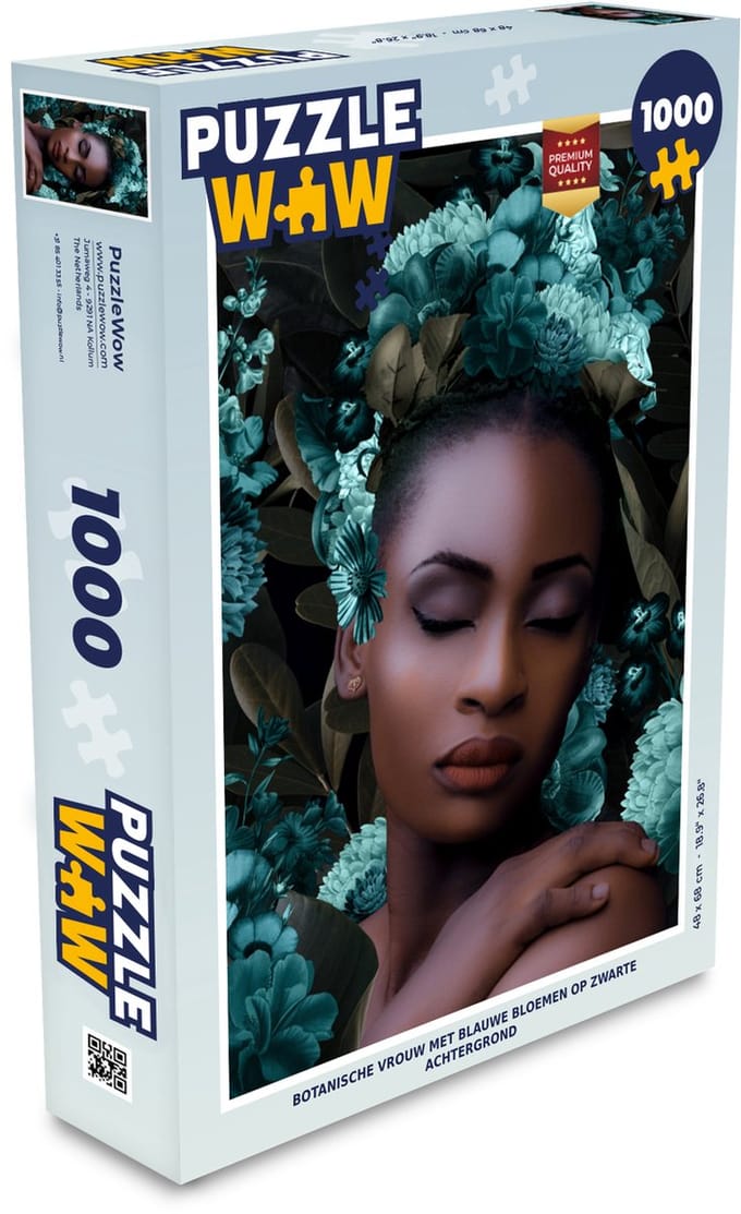 Puzzel Vrouw - Bloemen - Bladeren - Legpuzzel - Puzzel 1000 stukjes volwassenen