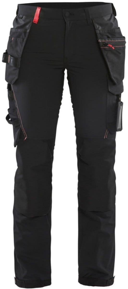 Blaklader Dames 4-weg stretch werkbroek 7192-1645 - Zwart/Rood - C36