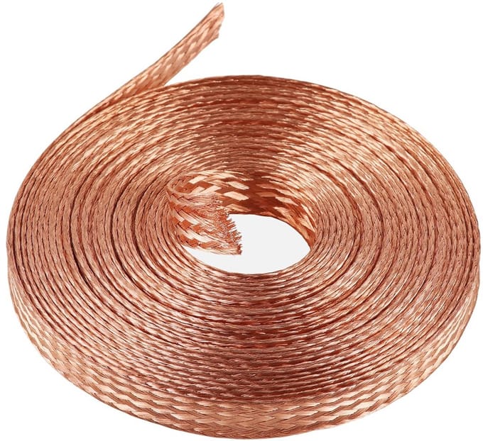 Platte Koperen Gevlochten Kabel 3 Meter Flexibele Aardingsdraad 8mm²
