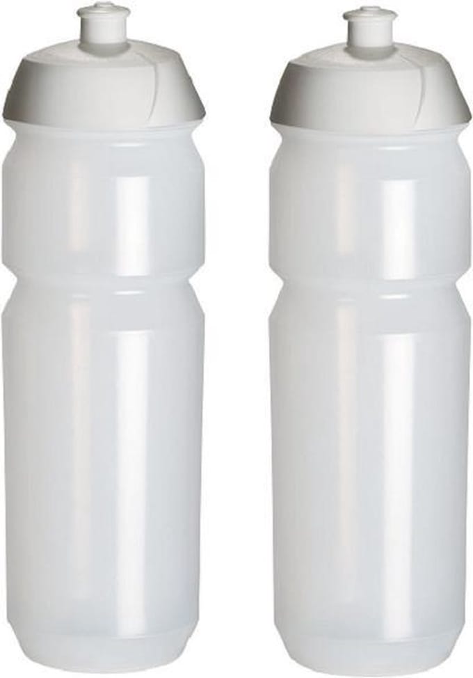 2 x Tacx Shiva Bidon - 750 ml - Transparant Drinkbus - Dop Transparant