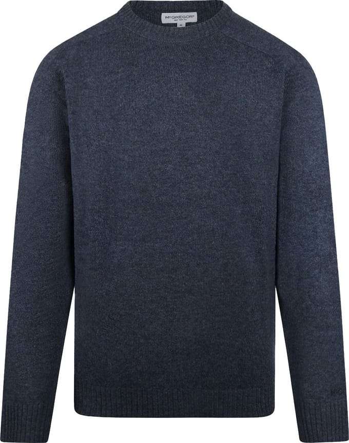 McGregor Trui Lamswol Melange Navy - Maat S - Heren - Pullovers
