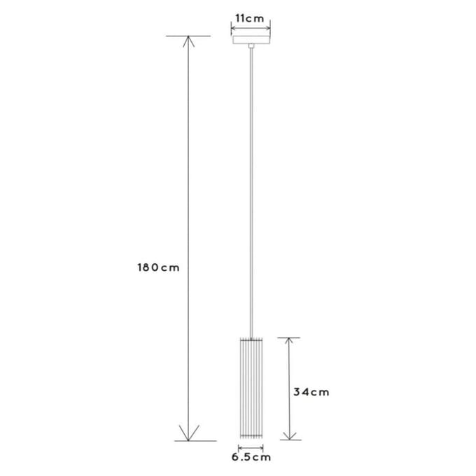 Lucide LIONEL - Hanglamp - Ø 6,5 cm - 1xE27 - Zwart
