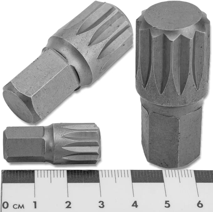 ROCKFORCE SPLINE Bit M14x30mm 10mm CR-V Staal 12-kant