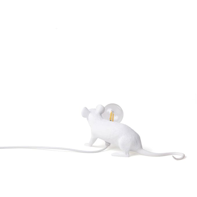 SELETTI LED decoratie-tafellamp Mouse Lamp USB liggend wit