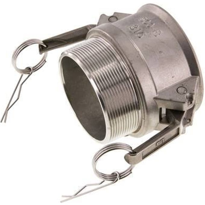 Camlock DN 75 (3'') Koppeling RvsR 3'' met buitendraad Type B MIL-C-27487