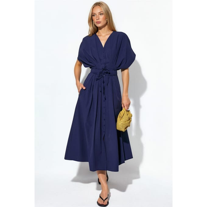 Casual V-hals Midi Shirtjurk
