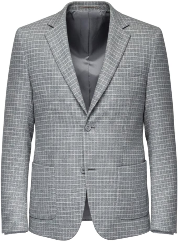 OMBRE Blazer - Regular Fit - Lange Mouw - Knopen Grijs M