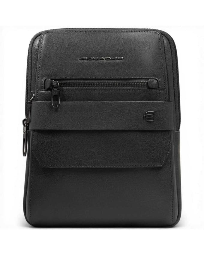 Piquadro Borsello S141 Black Leather Man met iPad Door 11' '