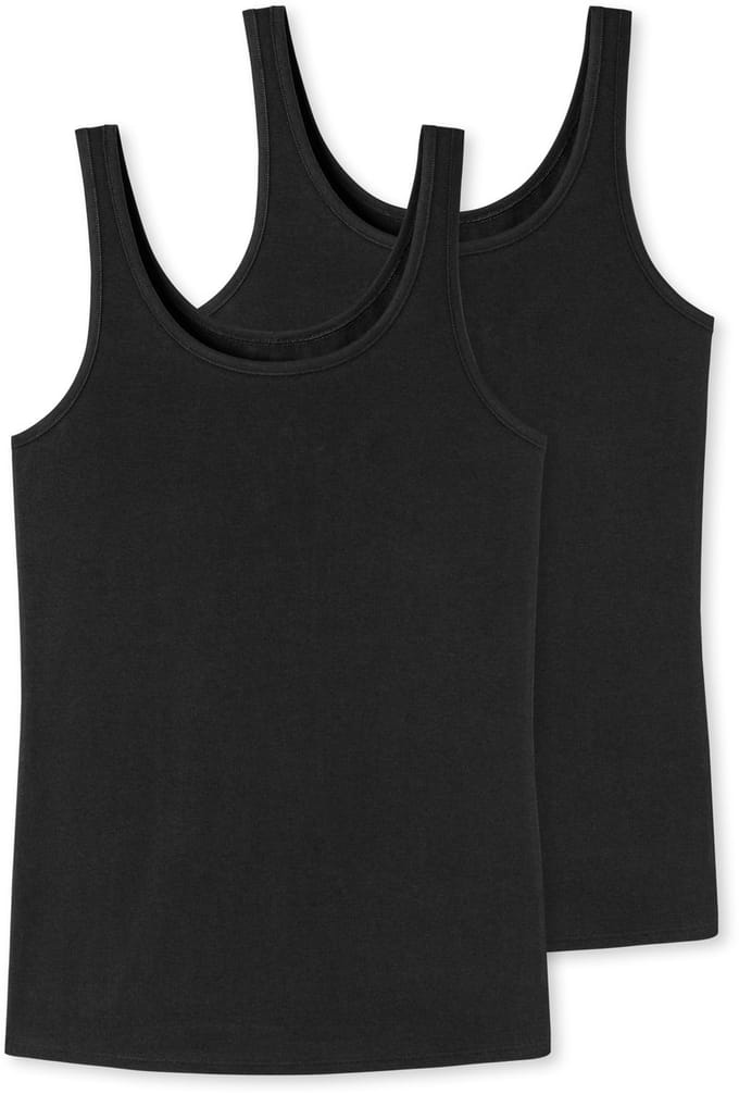 Uncover by Schiesser 2 PACK Tanktops hemdjes - Dames Onderhemd - zwart