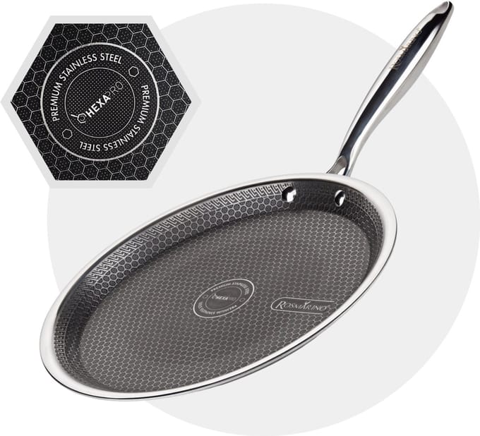 Rosmarino HexaPRO Pannenkoekenpan - Pannen - Inductie - Pan - Pannenkoeken 28 cm - RVS