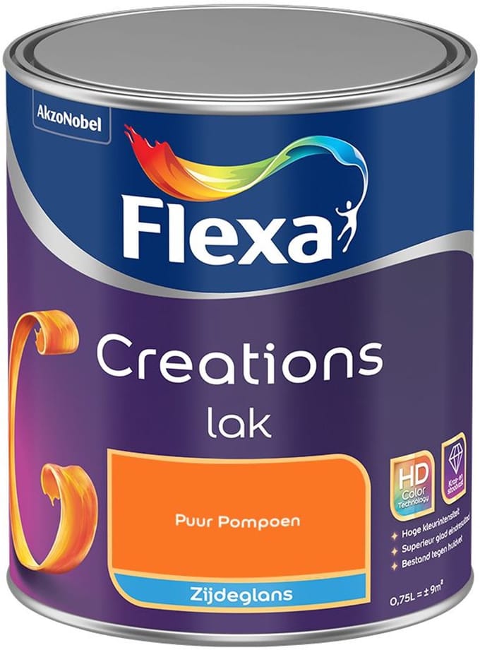 Flexa - Creations Lak Zijdeglans - Puur Pompoen - Mengverf - 750 Ml