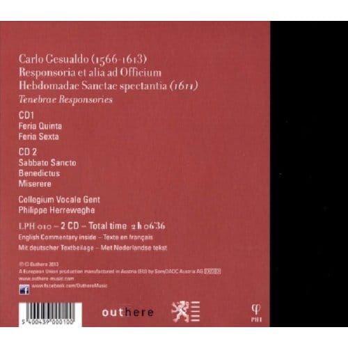 Carlo Gesualdo - Gesualdo: Responsoria 1611 (2 CD)