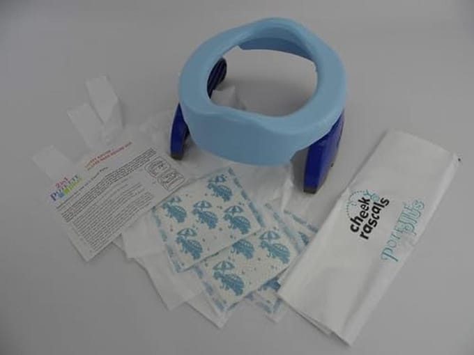 2-in-1 Reispotje en Toiletopzetstuk - Blauw/Geel