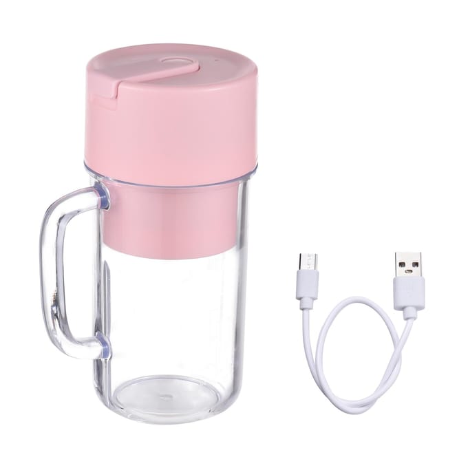 Draagbare blender voor shakes en smoothies Miniblender van 340 ml met handvat 6 messen Waterdichte USB groen