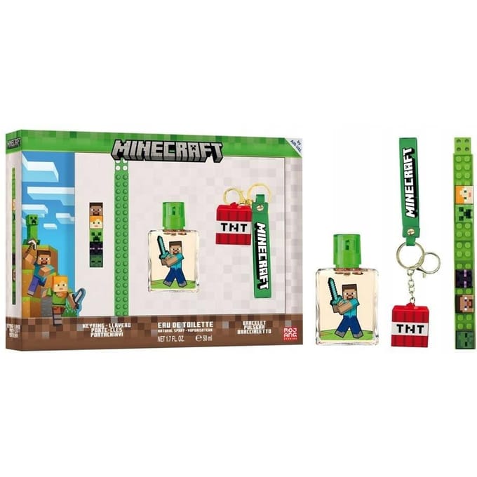 Airval minecraft set pour enfants edt 50ml + porte-clés + bracelet