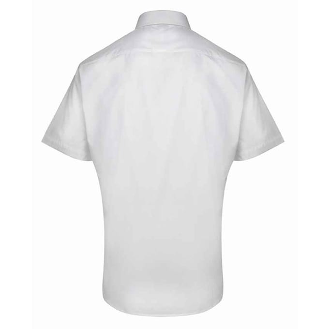 Premier Heren Supreme Heavy Poplin Short Sleeve Work Shirt (Wit)