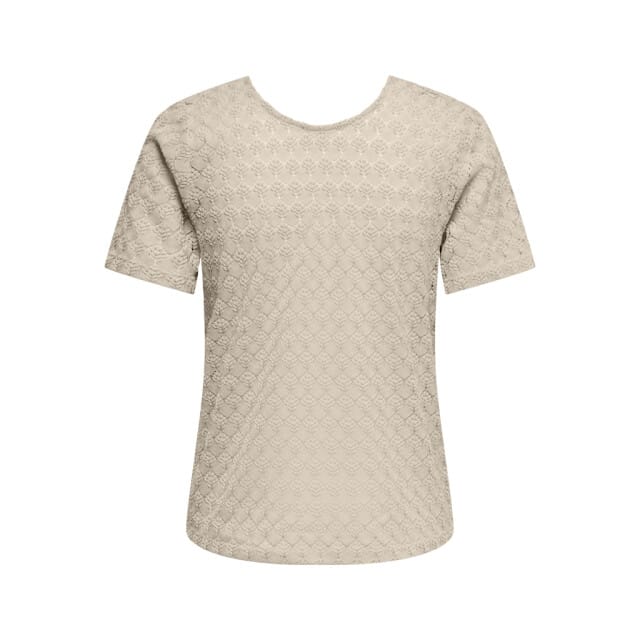 JDY - JDYAVERY LIFE S/S REVERSIBLE TOP JRS - Sandshell - Dames Top - Maat - L