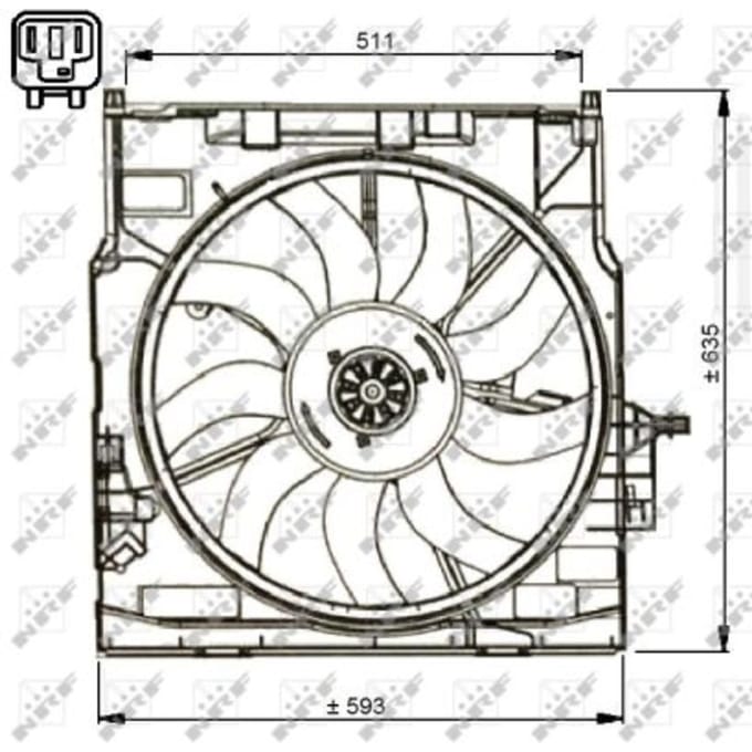 Koelventilatorwiel, motorkoeling NRF 47734